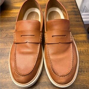 Cole Haan Tan Leather Slip-On Loafers